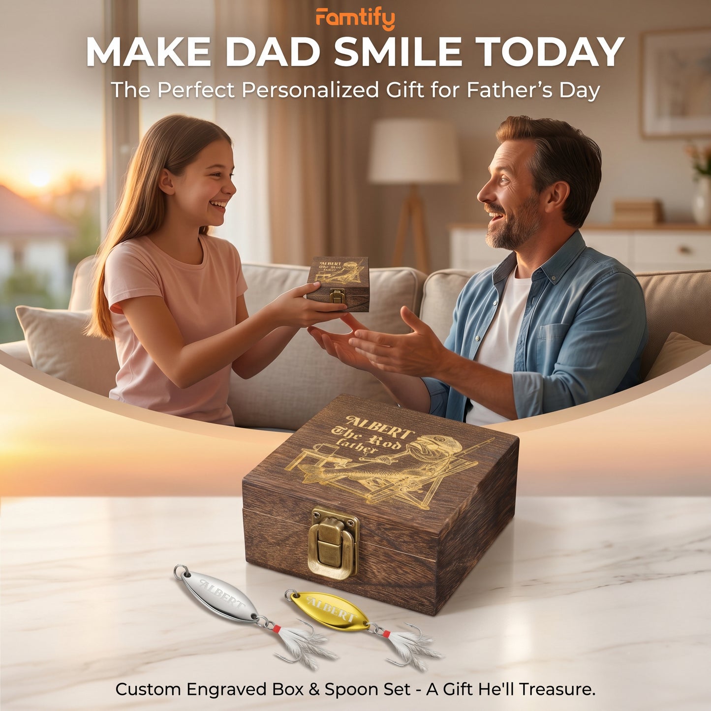 Personalized Fishing Lure & Gift Box for The Rod Father – Custom Name Fishing Gift