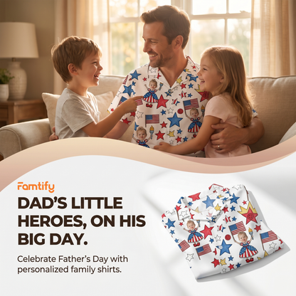 Personalized Best Dad Ever USA Flag Hawaiian Shirt – Custom Fourth of July Father’s Day Gift for Papa