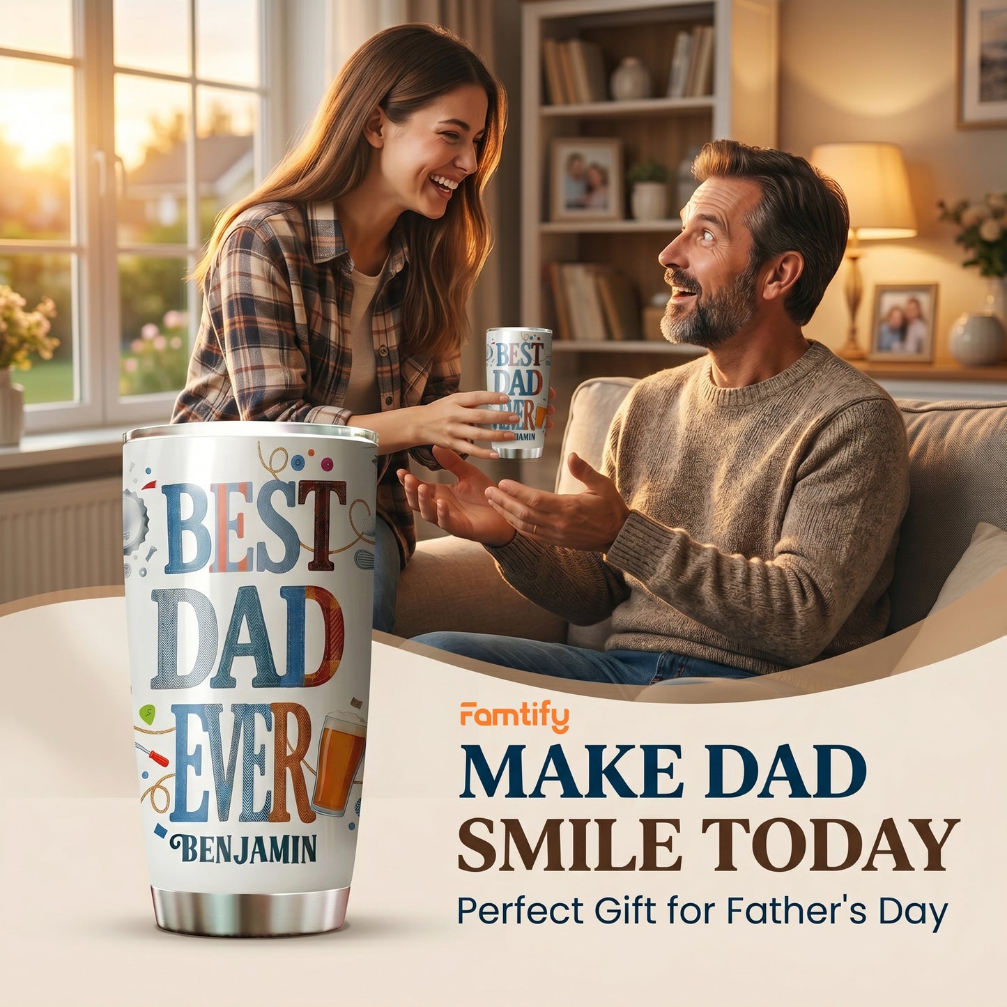 Best Dad Ever 20oz Tumbler – Father’s Day Gift Cup for Dad