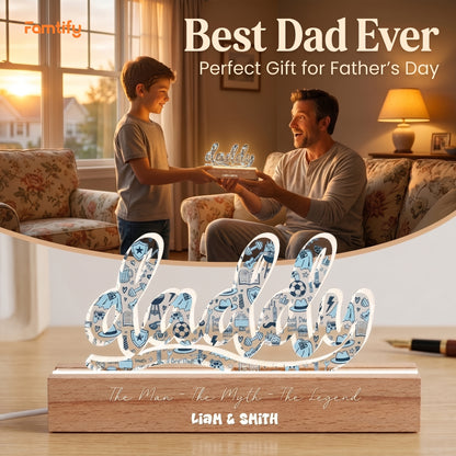 Love You Dad - Personalized Father’s Day Gift for Dad - Acrylic LED Night Light