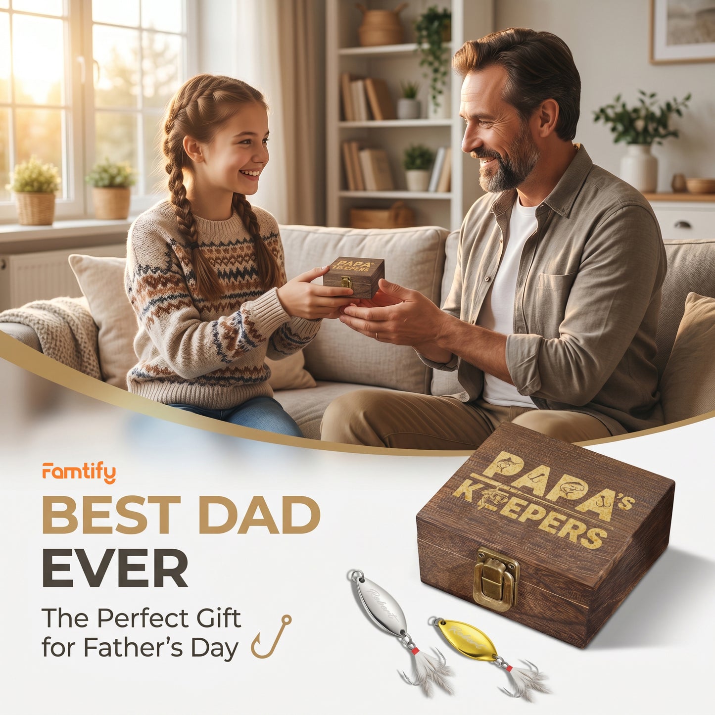 Personalized Engraved Fishing Lure for Papa – Custom Name Fisherman Gift