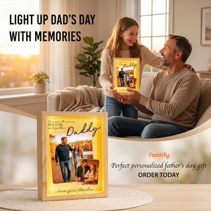 Personalized Daddy Photo Frame Light Box – Custom Photo Father’s Day Gift, You Are the Piece That Holds Us Together LED Lamp
