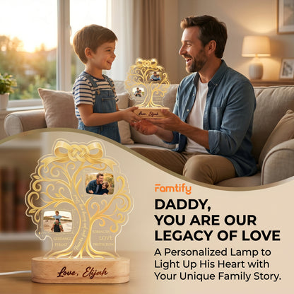 Personalized Dad Photo Night Light – Custom Photo Father’s Day Gift, Thank You for Being My Dad LED Lamp