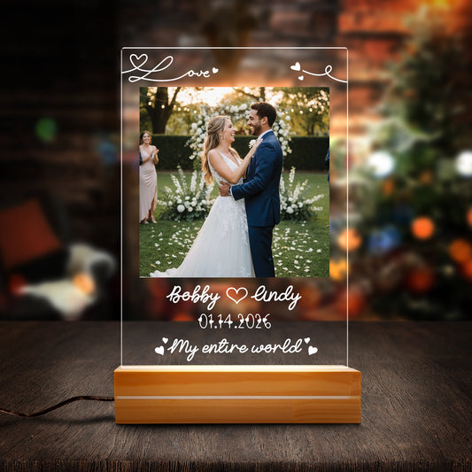 Love You Forever - Timeless Love Gift for Couples - Personalized Couple Photo Night Light