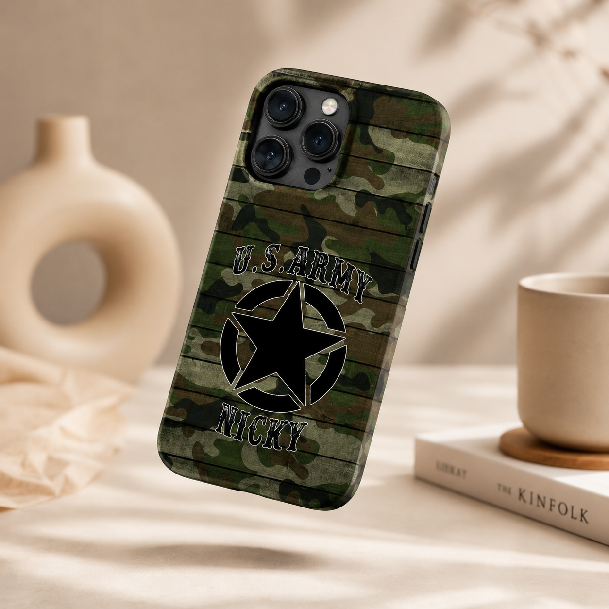 Personalized US Army Phone Case for Dad – “Best Dad Ever” Custom Gift