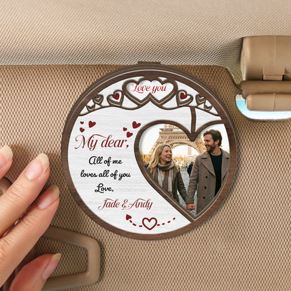 Branch Of Love – Romantic Car Decor Gift for Couples – Personalized Photo 2-Layer Wooden Car Clip
