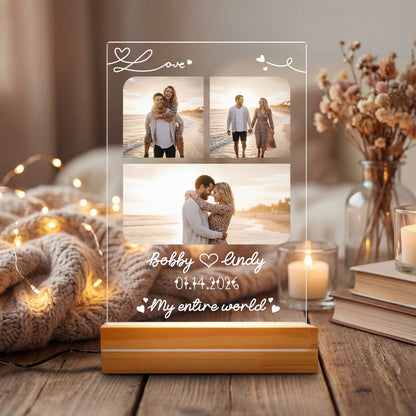 Love You Forever – Timeless Love Gift for Couples – Personalized Couple Photo Night Light