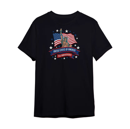 USA 250 Years 1776-2026 Personalized Embroidered Patriotic T-Shirt