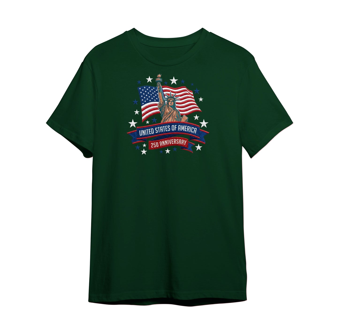 USA 250 Years 1776-2026 Personalized Embroidered Patriotic T-Shirt