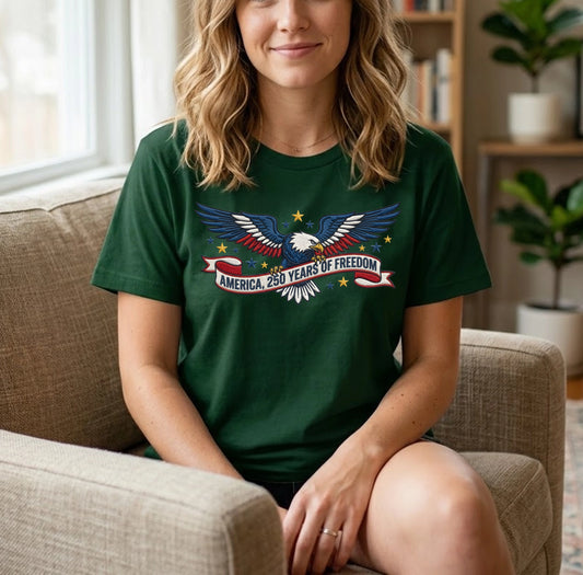 USA 250th Anniversary Eagle T-Shirt - Personalized American Pride Gift (1776-2026)