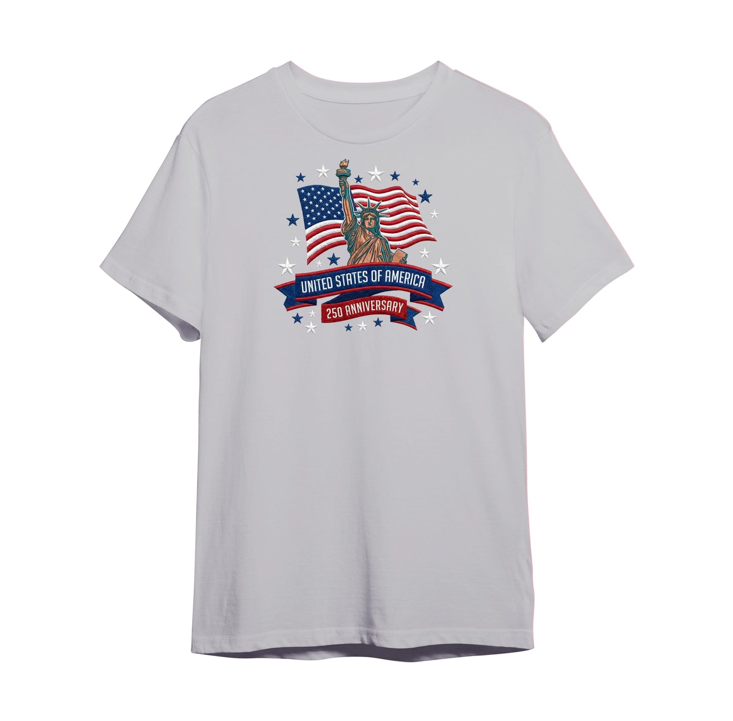 USA 250 Years 1776-2026 Personalized Embroidered Patriotic T-Shirt