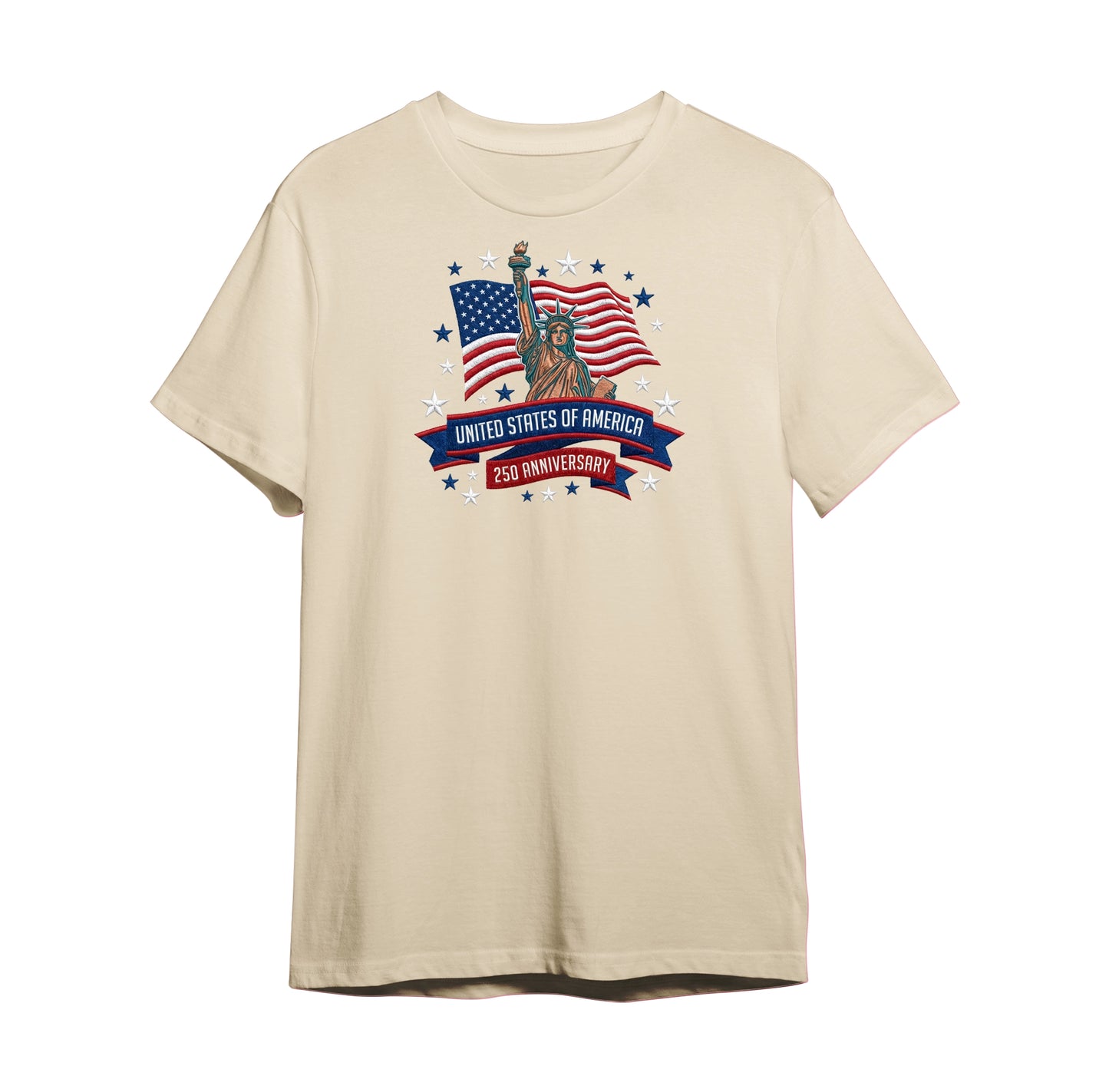 USA 250 Years 1776-2026 Personalized Embroidered Patriotic T-Shirt