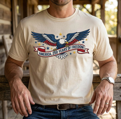USA 250th Anniversary Eagle T-Shirt - Personalized American Pride Gift (1776-2026)