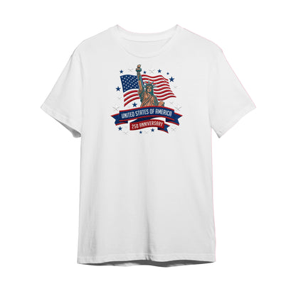 USA 250 Years 1776-2026 Personalized Embroidered Patriotic T-Shirt