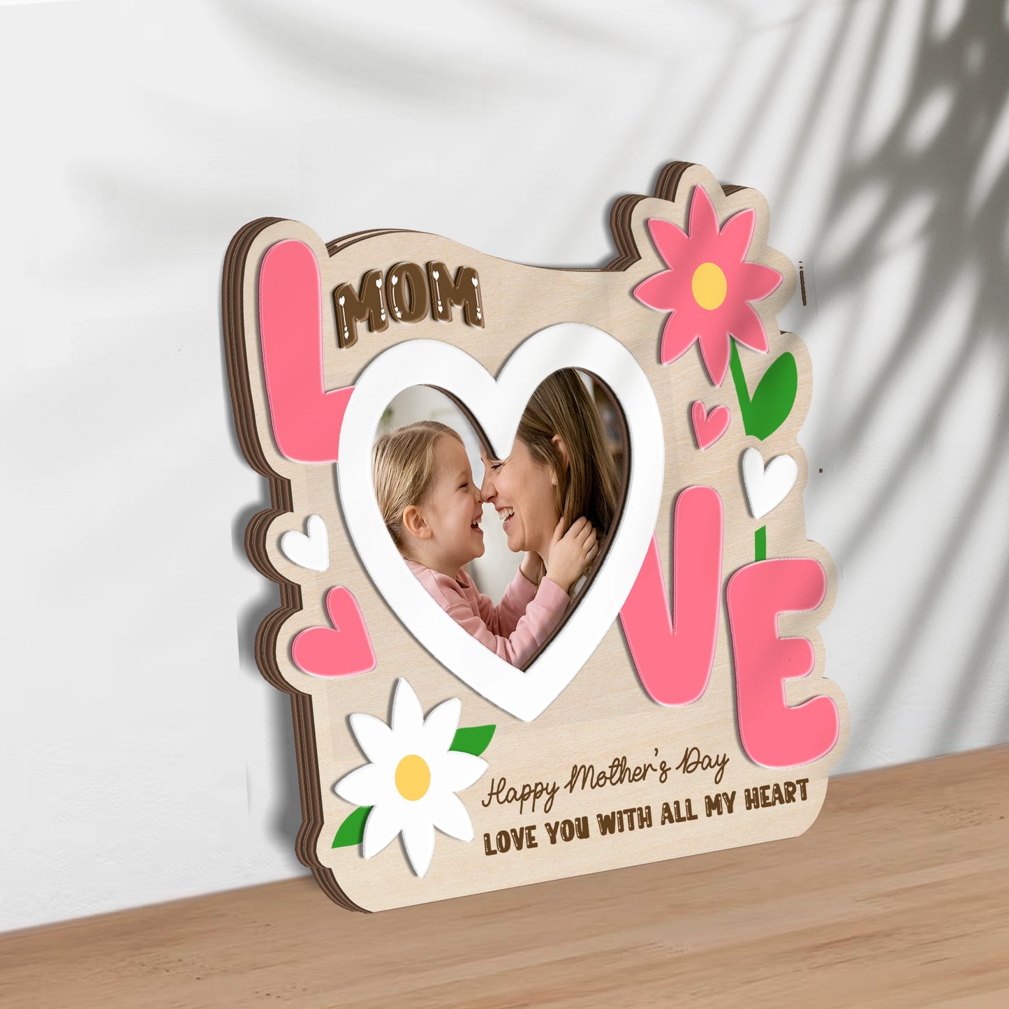 Personalized 3D Mother’s Day Photo Frame Bundle Custom Wooden Wall Frame
