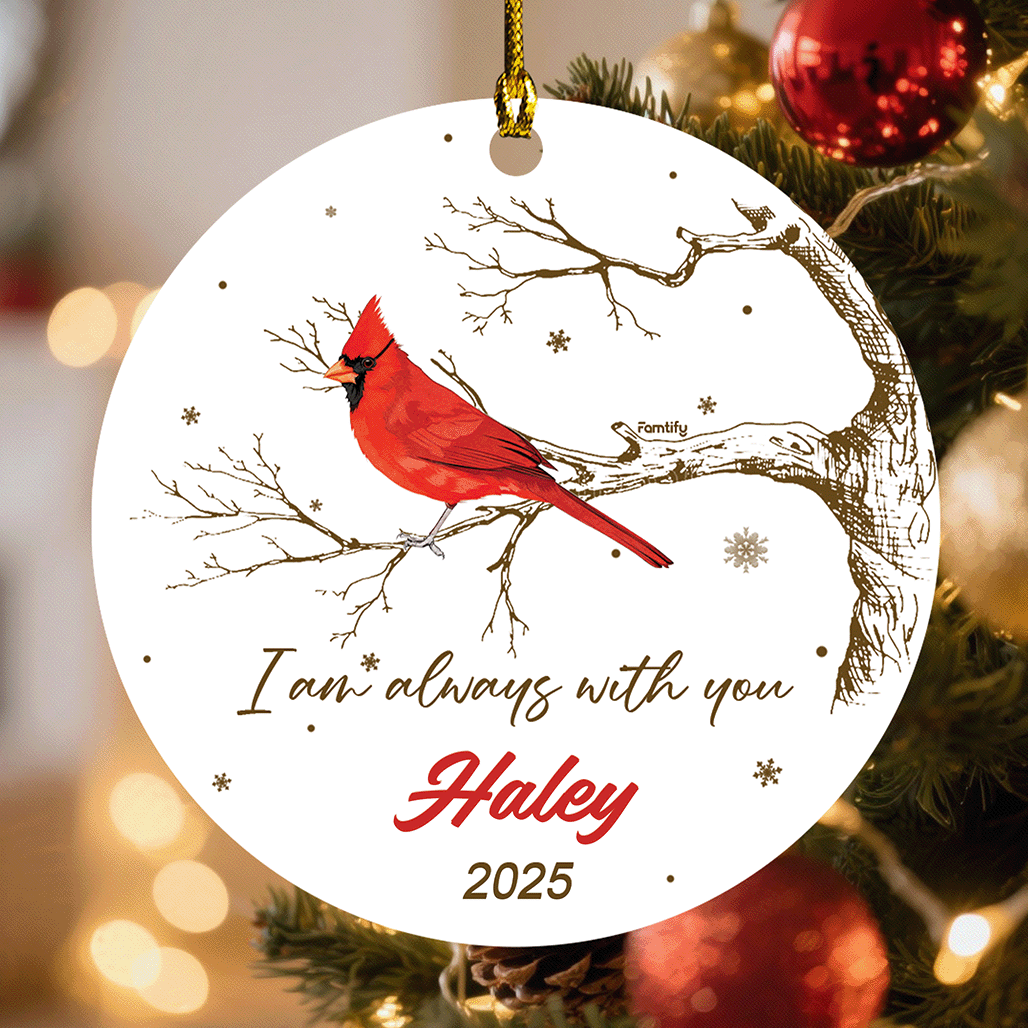 I'm Always With You – Personalized Cardinal Memorial Ceramic Ornament