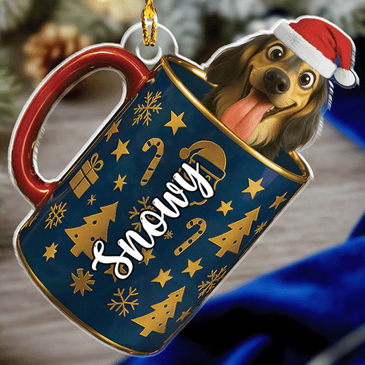 Pouring You Out - Custom 3D Effect Acrylic Ornament for Pet Lovers Christmas Gift