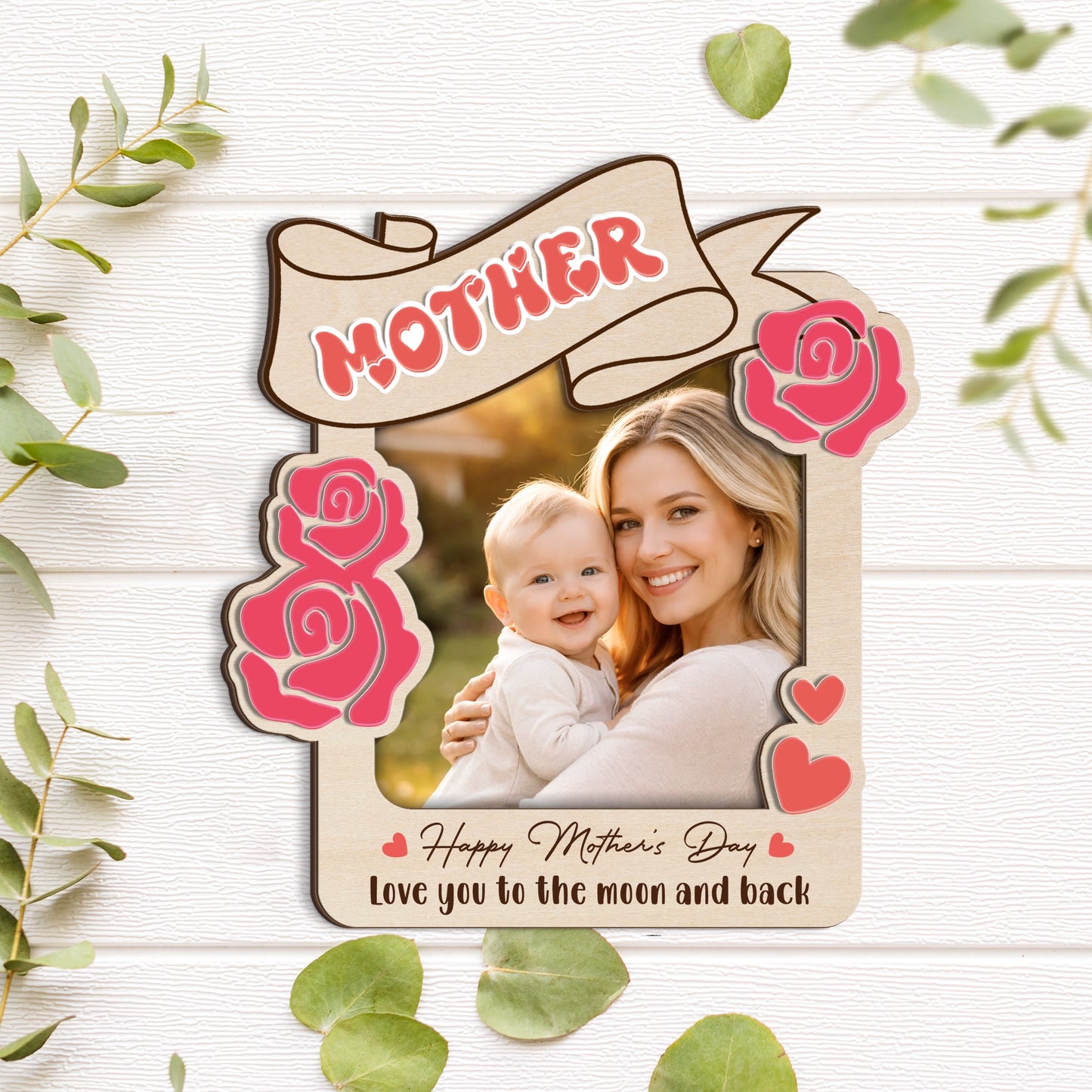 Best Mom Ever Photo Frame – Mother’s Day Gift for Mom & Nana – Personalized Car Visor or Fridge Magnet Frame