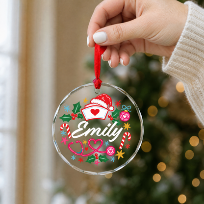Nurse Christmas glass ornament keepsake