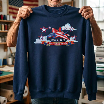 USA 250th Anniversary - Embroidered Sweatshirt 1776-2026 250 Years of Freedom