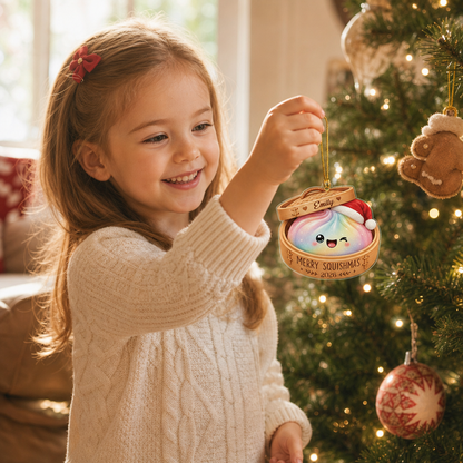 Personalized Merry Squishmas Bao Bun acrylic Christmas ornament, view 5