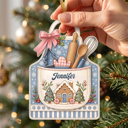 Personalized Baking Apron acrylic Christmas ornament, view 5