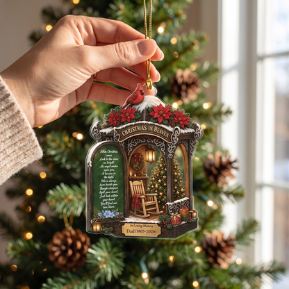 Personalized Christmas In Heaven Porch acrylic Christmas ornament, view 4