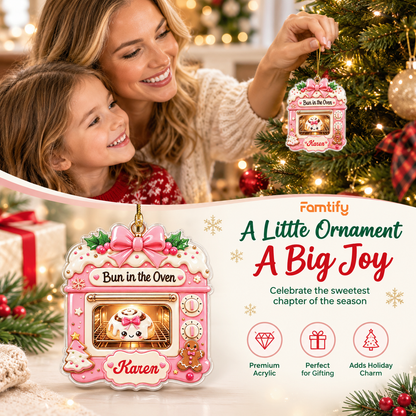 Personalized Bun In The Oven acrylic Christmas ornament, view 8