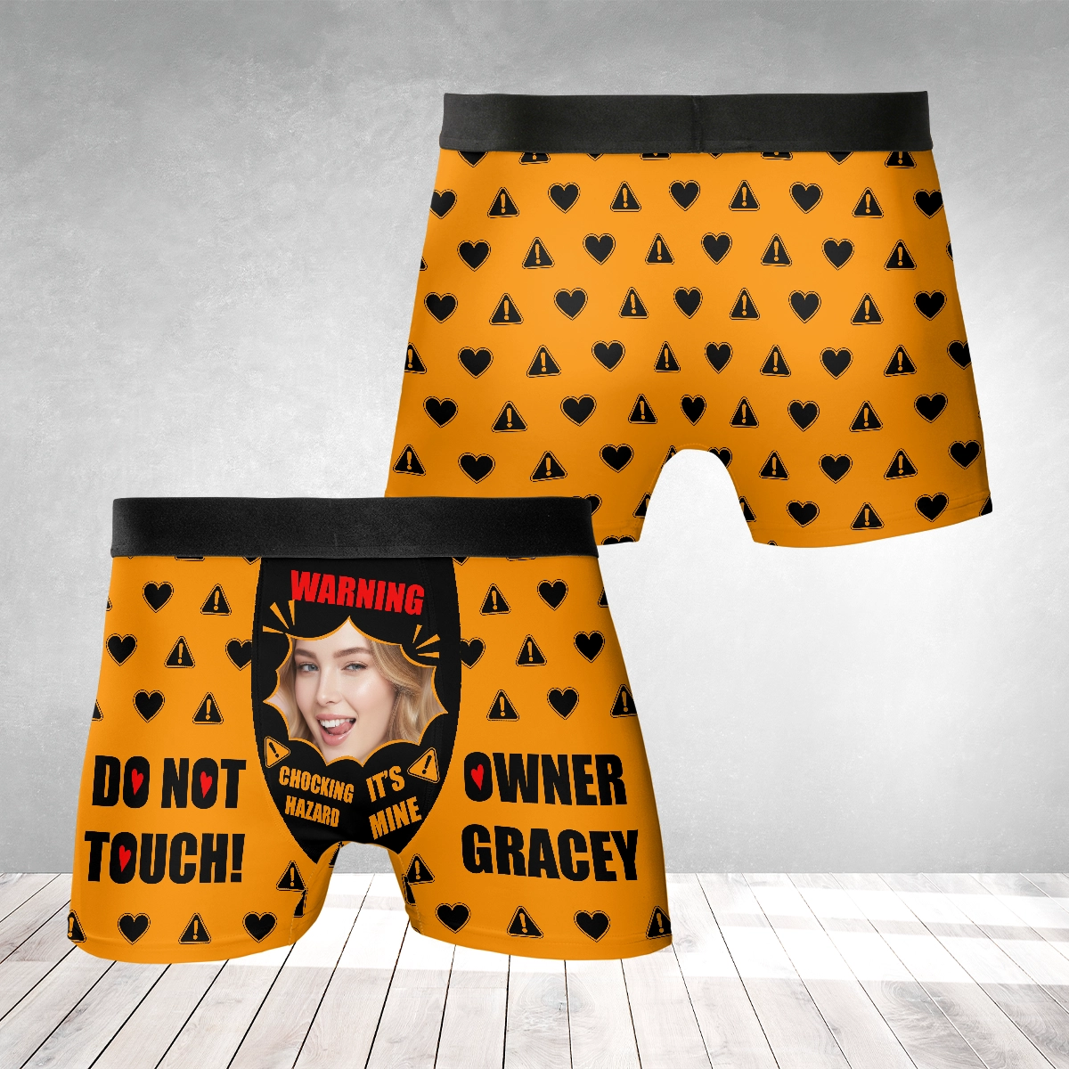 Choking Hazard – Cheeky Funny Gift for Husband or Boyfriend – Personalized Photo Men’s Boxer Briefs