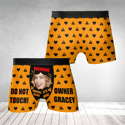 Choking Hazard – Cheeky Funny Gift for Husband or Boyfriend – Personalized Photo Men’s Boxer Briefs