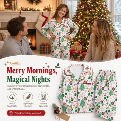 Custom face photo and name wreath kid Christmas pajamas view 2