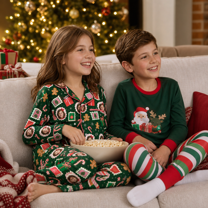 Custom face photo gift frame kid Christmas pajamas view 8