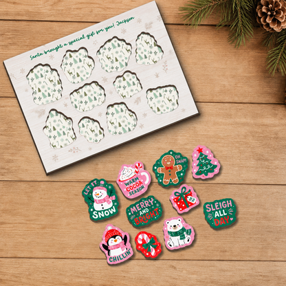 Personalized Santa brought a gift name large wooden puzzle board for kids