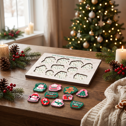 Personalized Santa brought a gift name large wooden puzzle board for kids