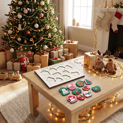 Personalized Santa brought a gift name large wooden puzzle board for kids