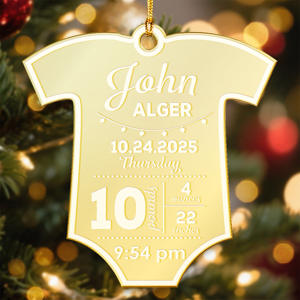 New Born First Christmas Mirrored Acrylic Ornament Gift