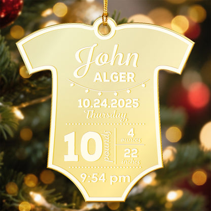 New Born First Christmas Mirrored Acrylic Ornament Gift