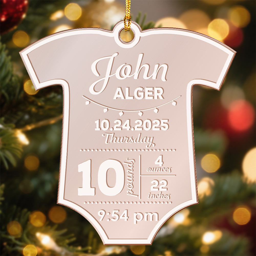 New Born First Christmas Mirrored Acrylic Ornament Gift