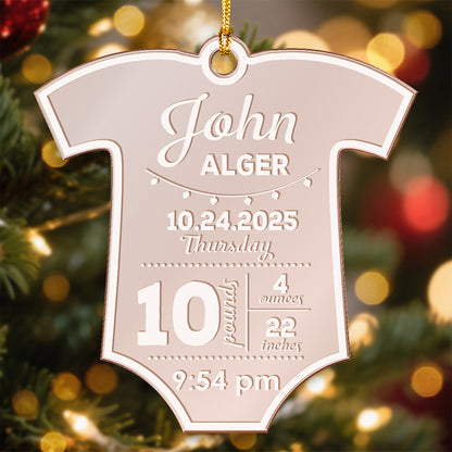 New Born First Christmas Mirrored Acrylic Ornament Gift