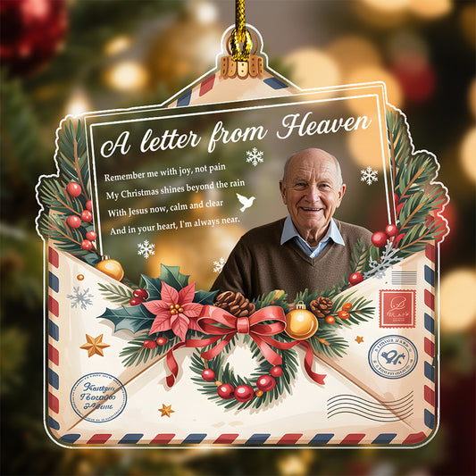 A Letter from Heaven Vintage Style – Custom Acrylic Photo Ornament for Memorial Gift