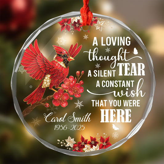 I’m Always With You - Cardinal Hummingbird Memorial Personalized Glass Ornament
