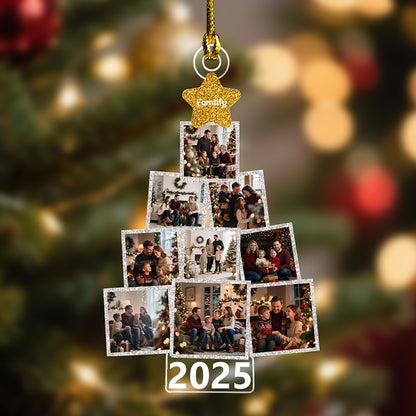 Family Christmas Tree Photo Ornament – Custom Family Picture Keepsake Gift