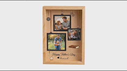 Personalized Photo Frame Light Box for Dad – Custom Photo Father’s Day Gift, LED Picture Frame Lamp