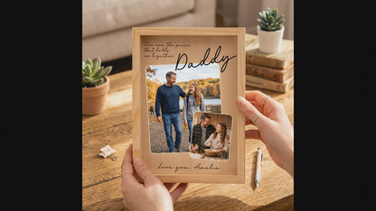 Personalized Daddy Photo Frame Light Box – Custom Photo Father’s Day Gift, You Are the Piece That Holds Us Together LED Lamp