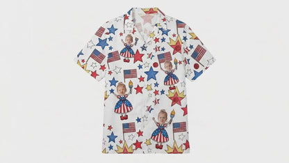 Personalized Best Dad Ever USA Flag Hawaiian Shirt – Custom Fourth of July Father’s Day Gift for Papa