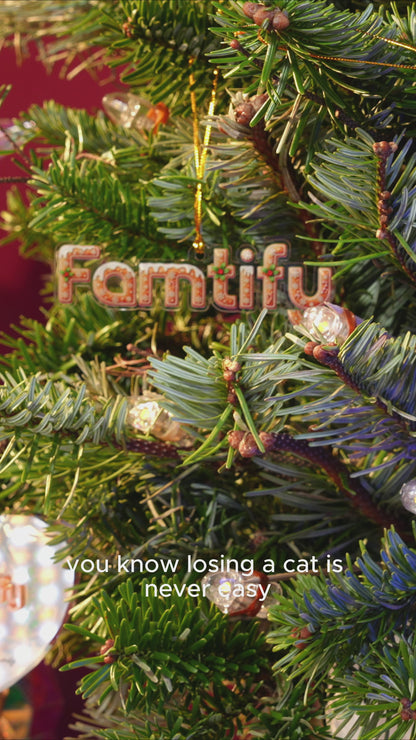 Memorial Personalized Cat Loss Ceramic Acrylic Ornament