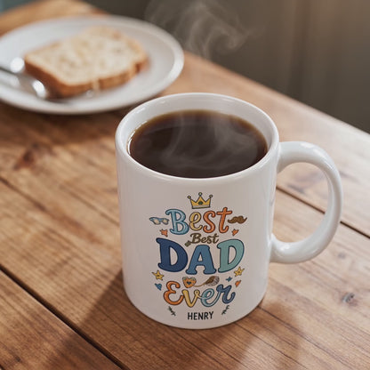 Best Dad Ever Funny Ceramic Mug – Coffee Cup Gift for Dad, Father’s Day Gift Idea