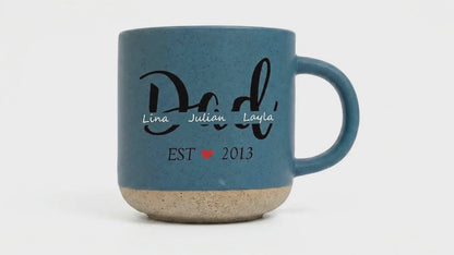 Personalized Established Year Clay Mug for Dad – Custom Name Father’s Day Gift, Dad Est. Coffee Mug
