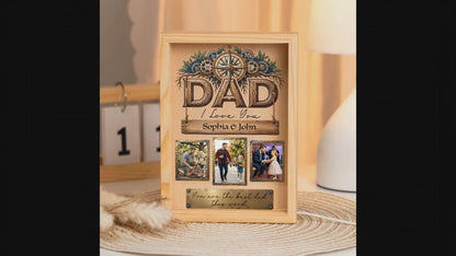 Personalized Dad Photo Frame Light Box – Custom Photo Father’s Day Gift, Dad I Love You LED Lamp