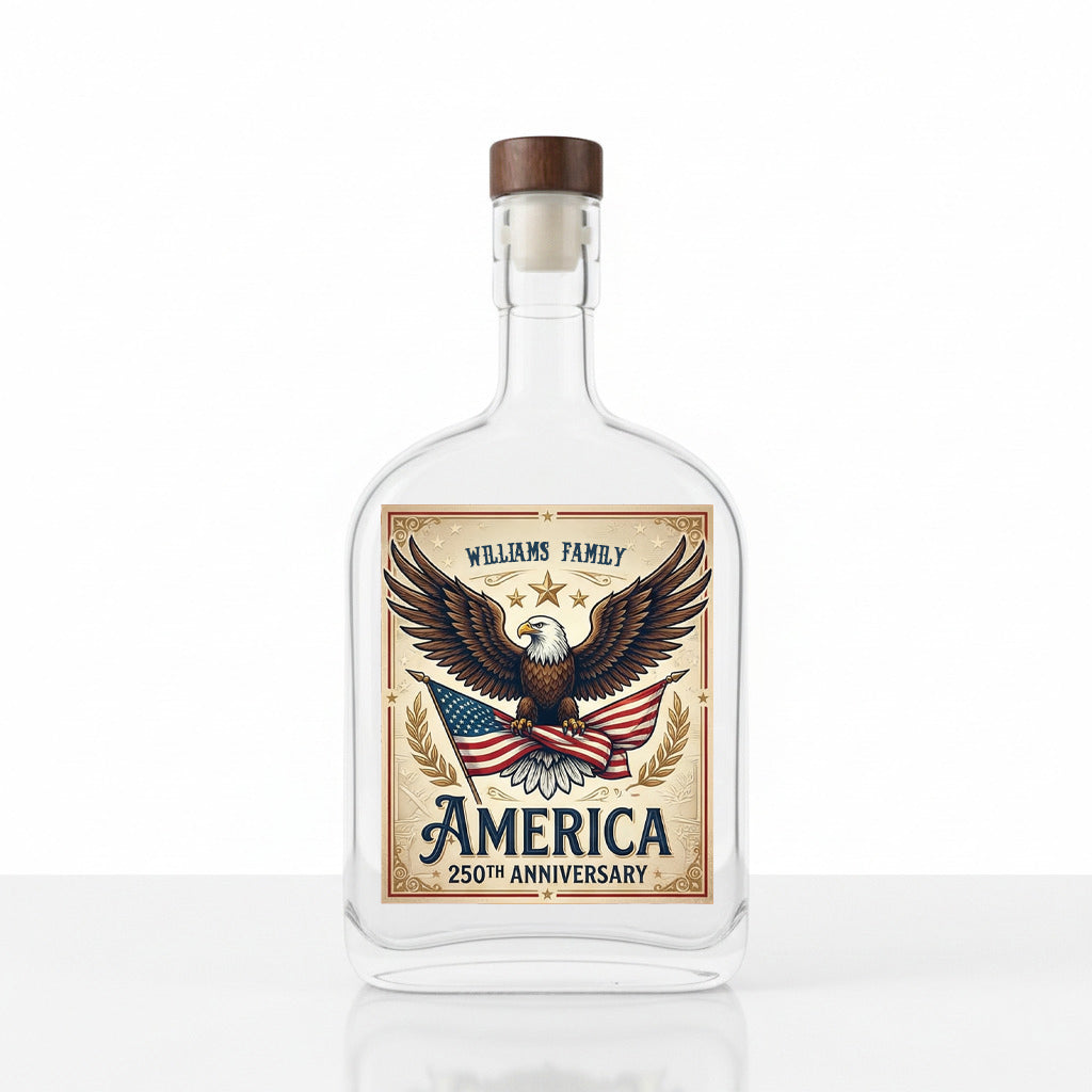 Celebrate 250 Years of America USA Anniversary 1776-2026 Whiskey Bottle